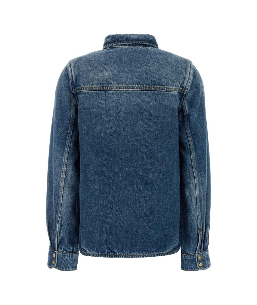 GANNI Голубая хлопковая рубашка, фото 2