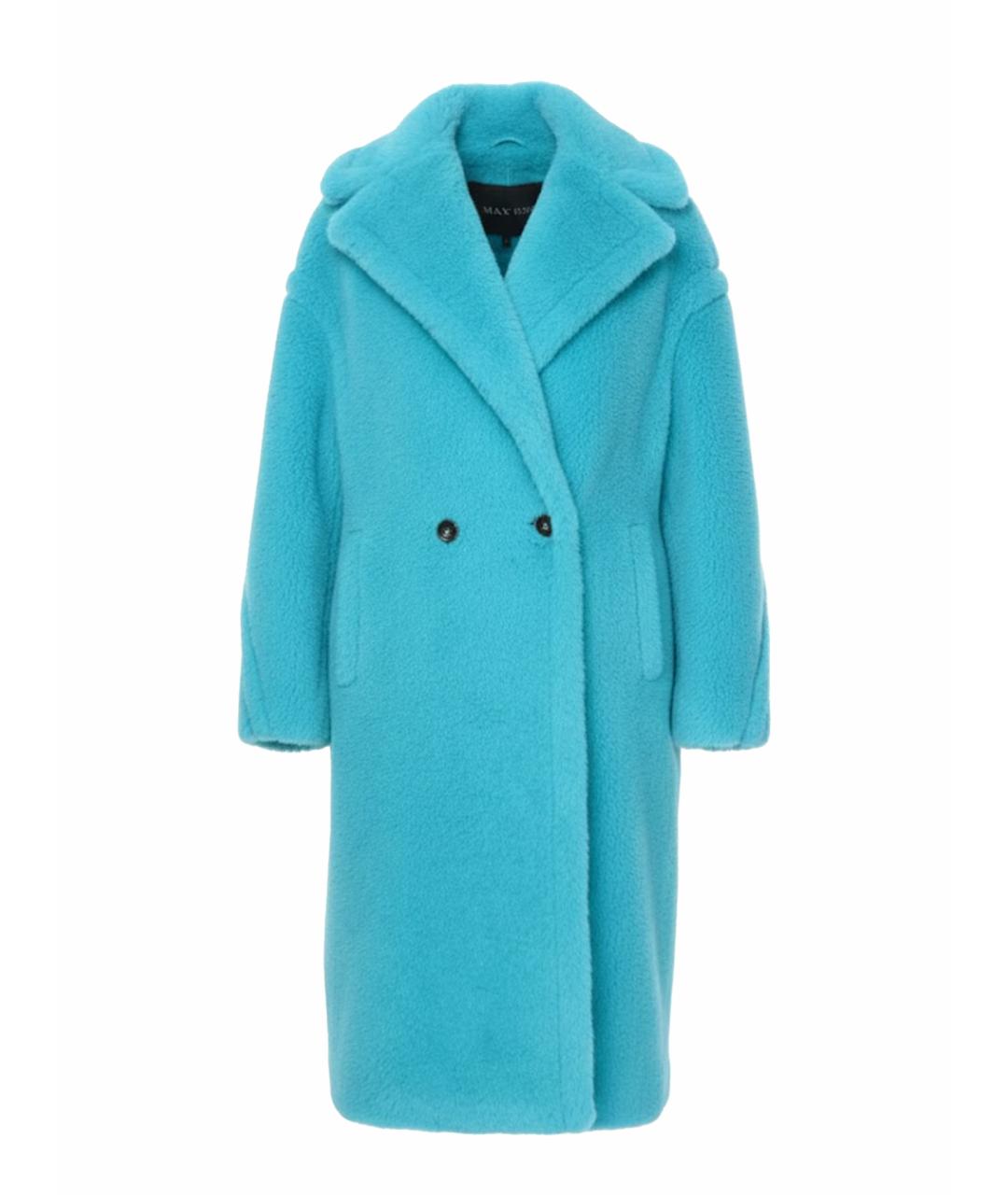 MAX MARA Бирюзовая шерстяная шуба, фото 1