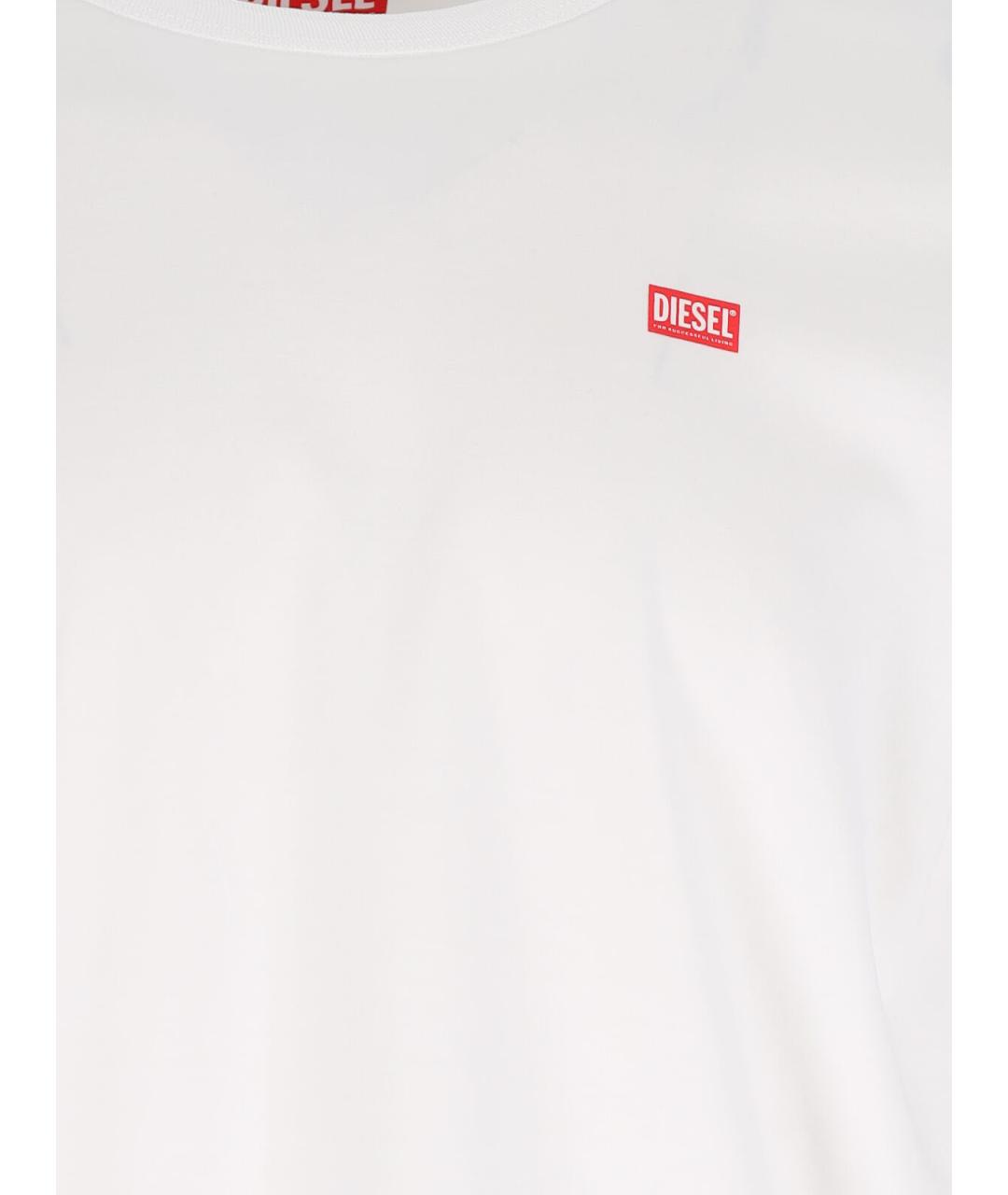 DIESEL Белая хлопковая футболка, фото 3