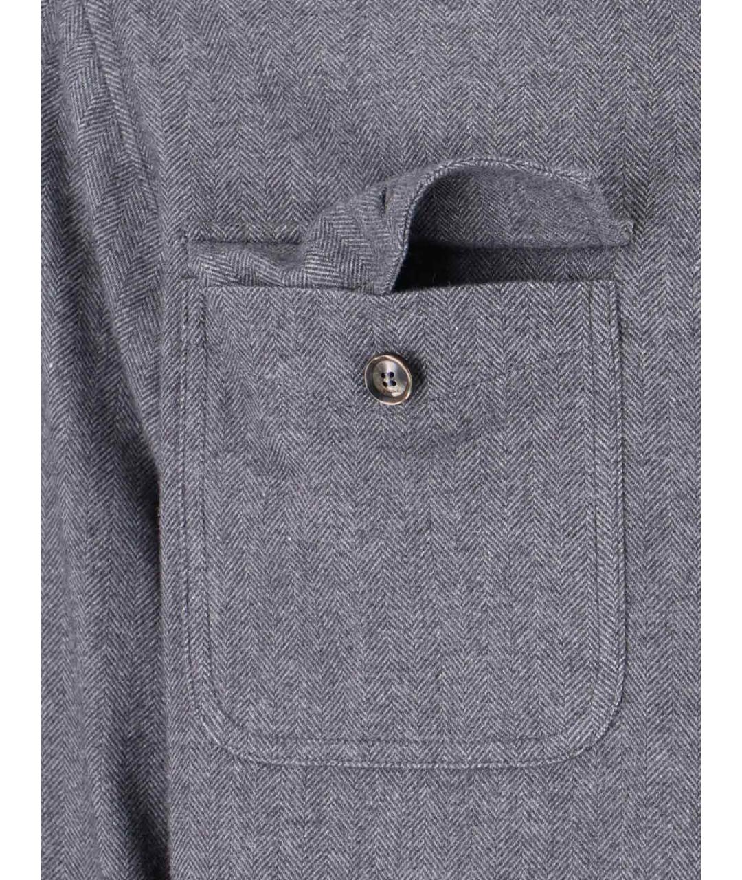 Cruna Серая хлопковая кэжуал рубашка, фото 4