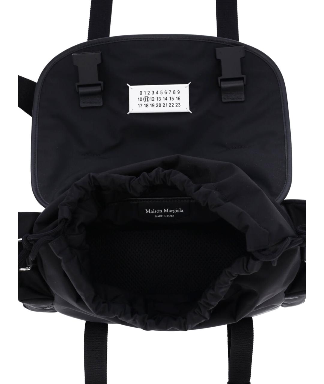 MAISON MARGIELA Черная синтетическая сумка тоут, фото 4