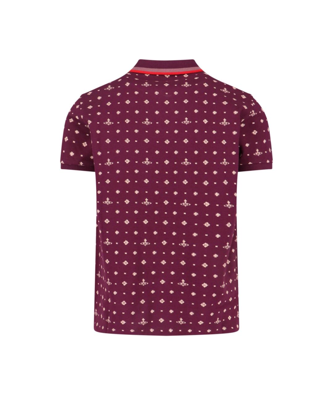 VIVIENNE WESTWOOD Бордовое хлопковое поло с коротким рукавом, фото 2