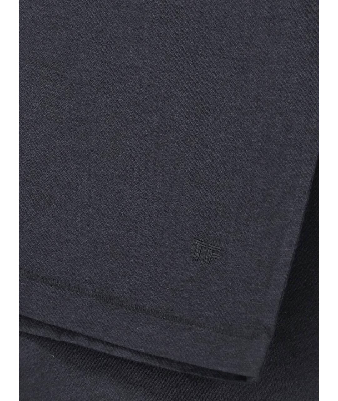 TOM FORD Черная хлопковая футболка, фото 3