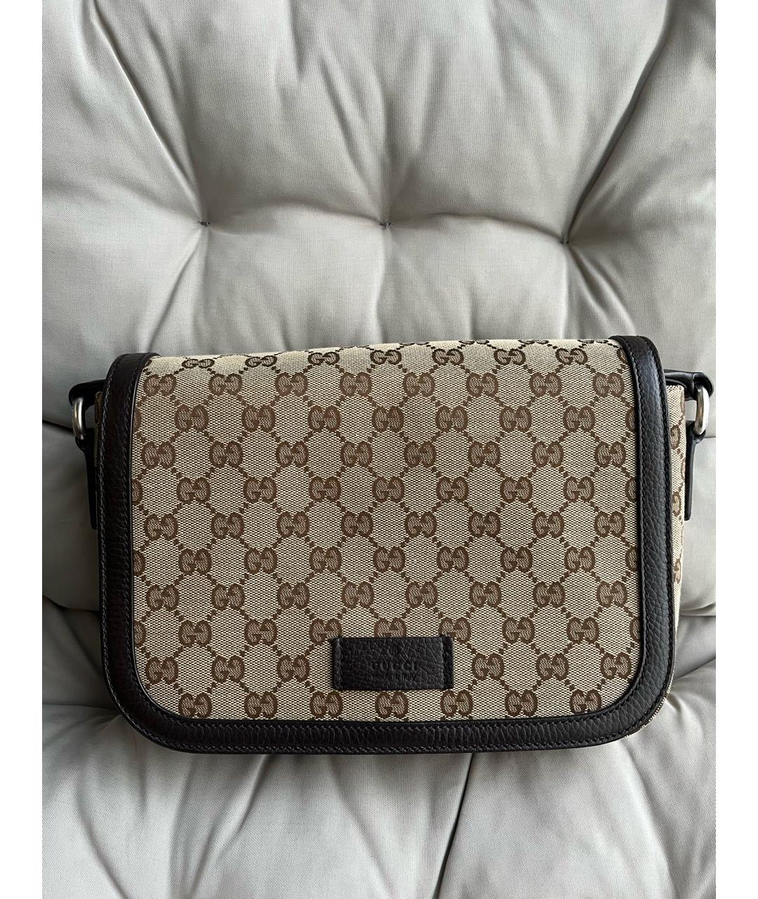 GUCCI Бежевая тканевая сумка на плечо, фото 2