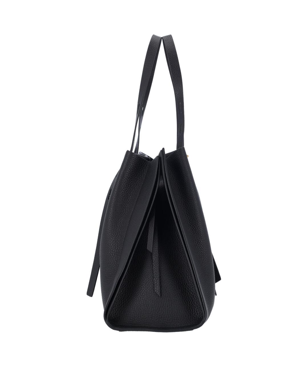 MINOBOSSI Черная кожаная сумка тоут, фото 5