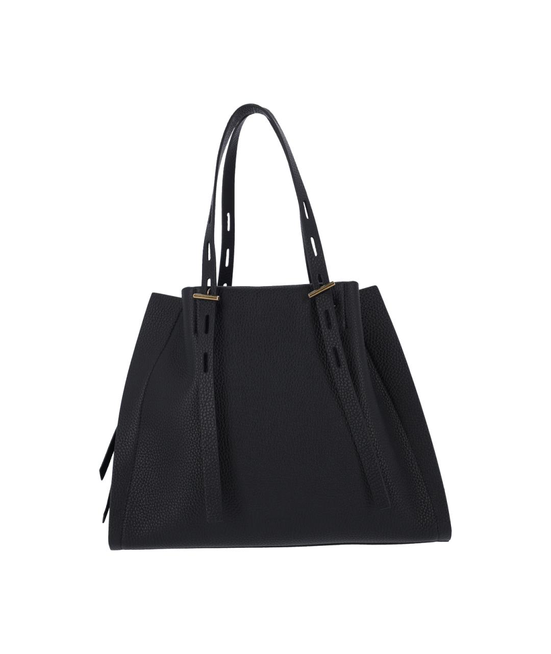 MINOBOSSI Черная кожаная сумка тоут, фото 1