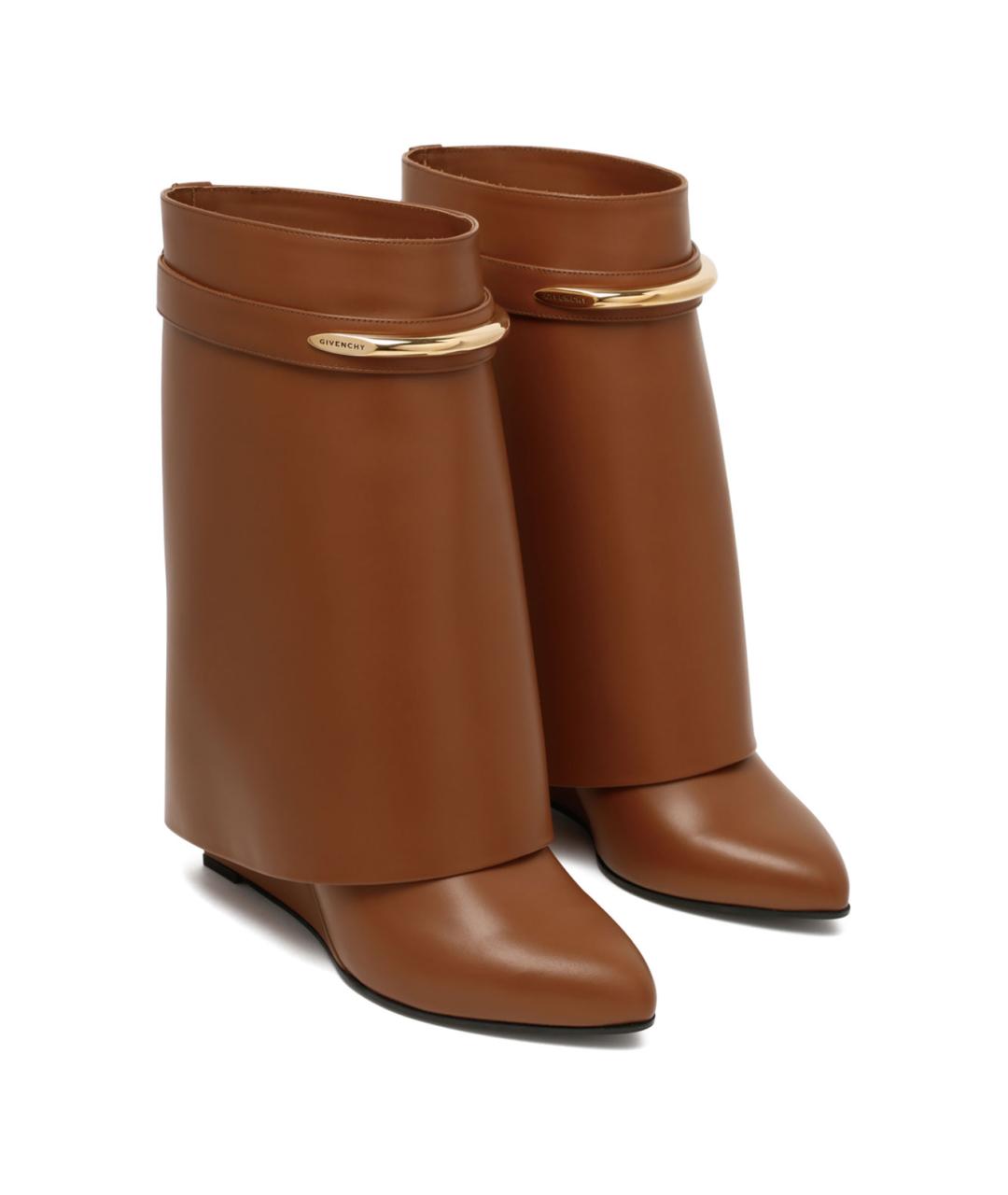 GIVENCHY Коричневые кожаные сапоги, фото 2