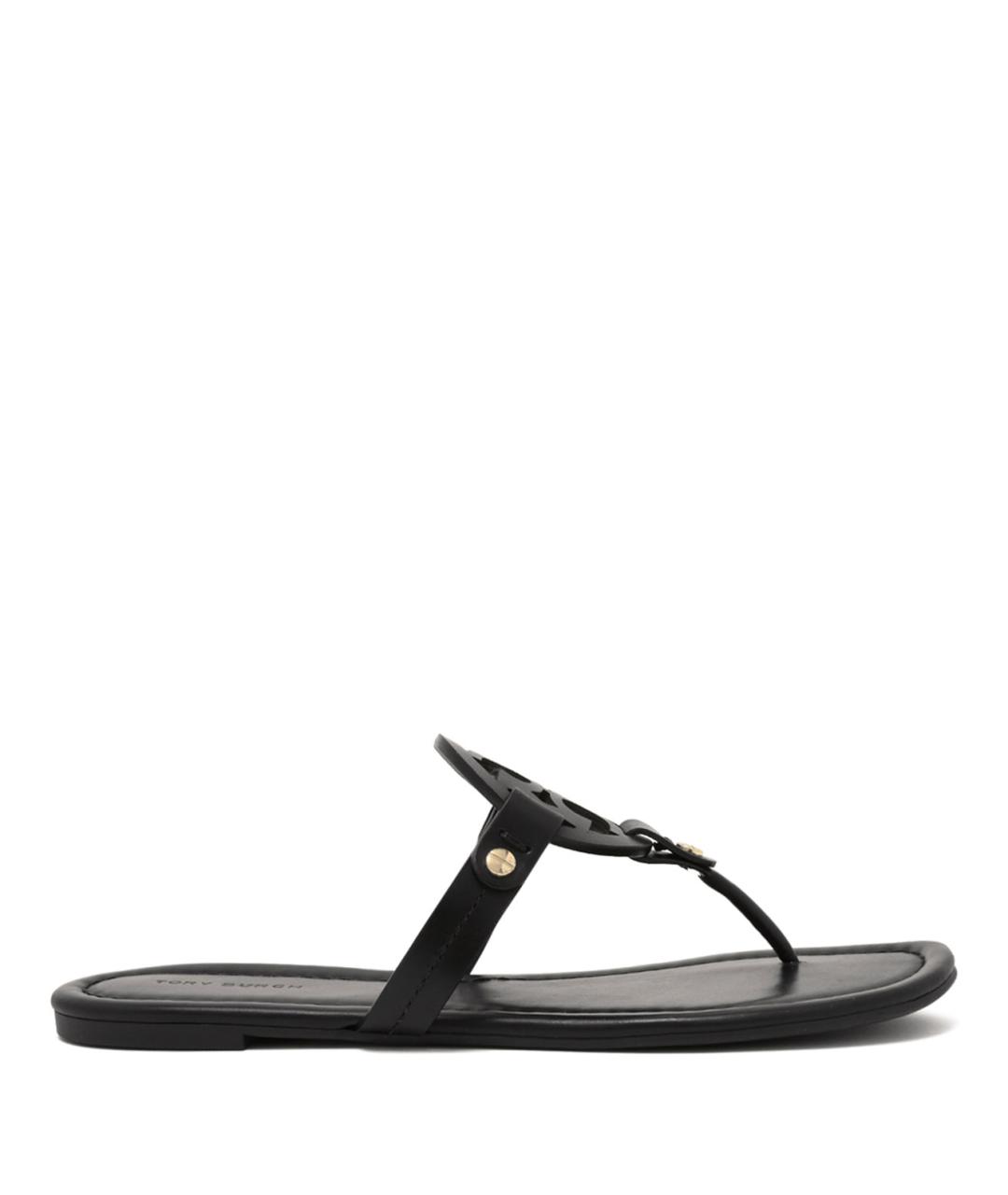 TORY BURCH Черные кожаные сандалии, фото 1