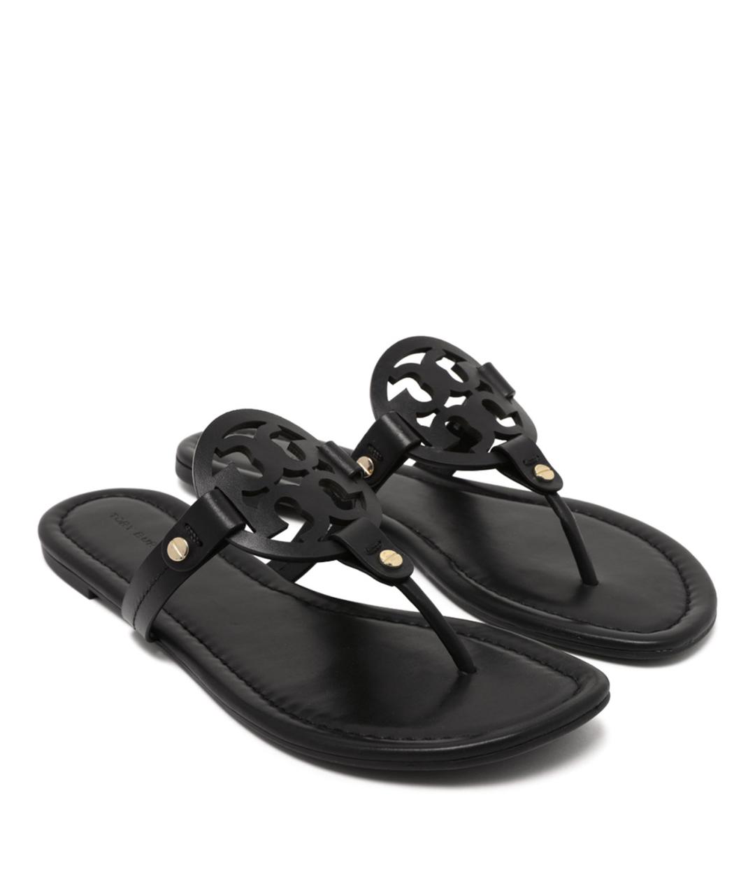 TORY BURCH Черные кожаные сандалии, фото 2