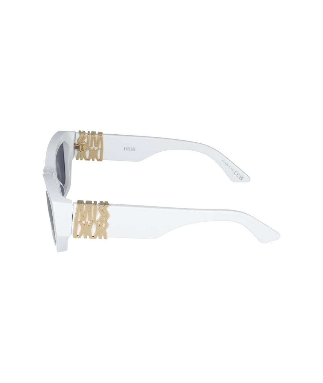 CHRISTIAN DIOR Белые пластиковые солнцезащитные очки, фото 3
