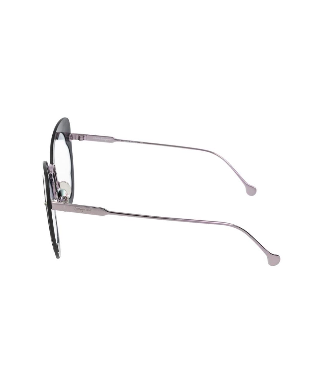 FERRAGAMO Фиолетовые металлические солнцезащитные очки, фото 3