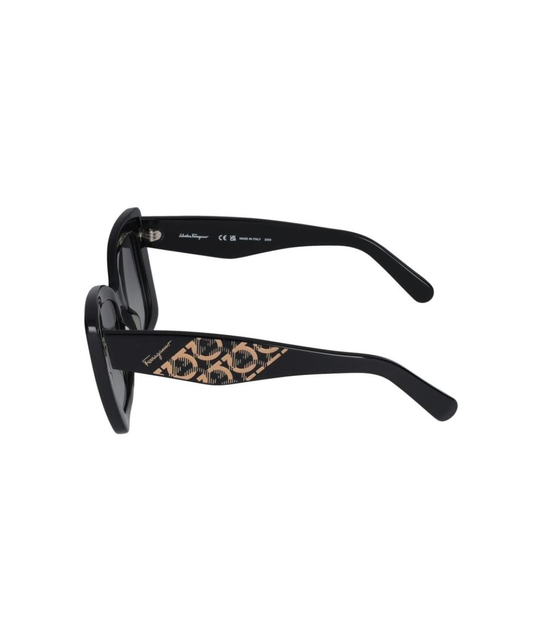 FERRAGAMO Черные пластиковые солнцезащитные очки, фото 3