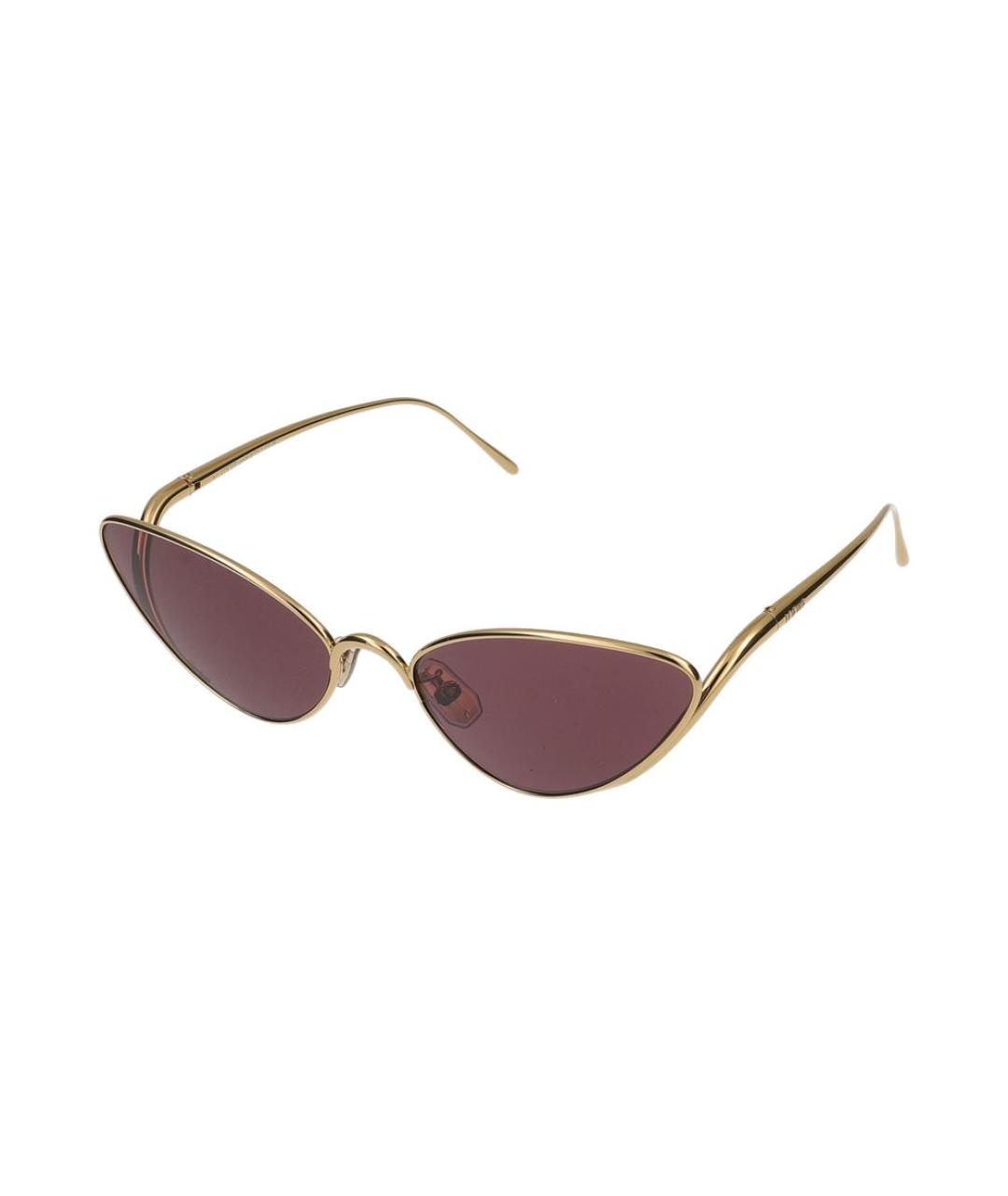 LOEWE Золотые металлические солнцезащитные очки, фото 1