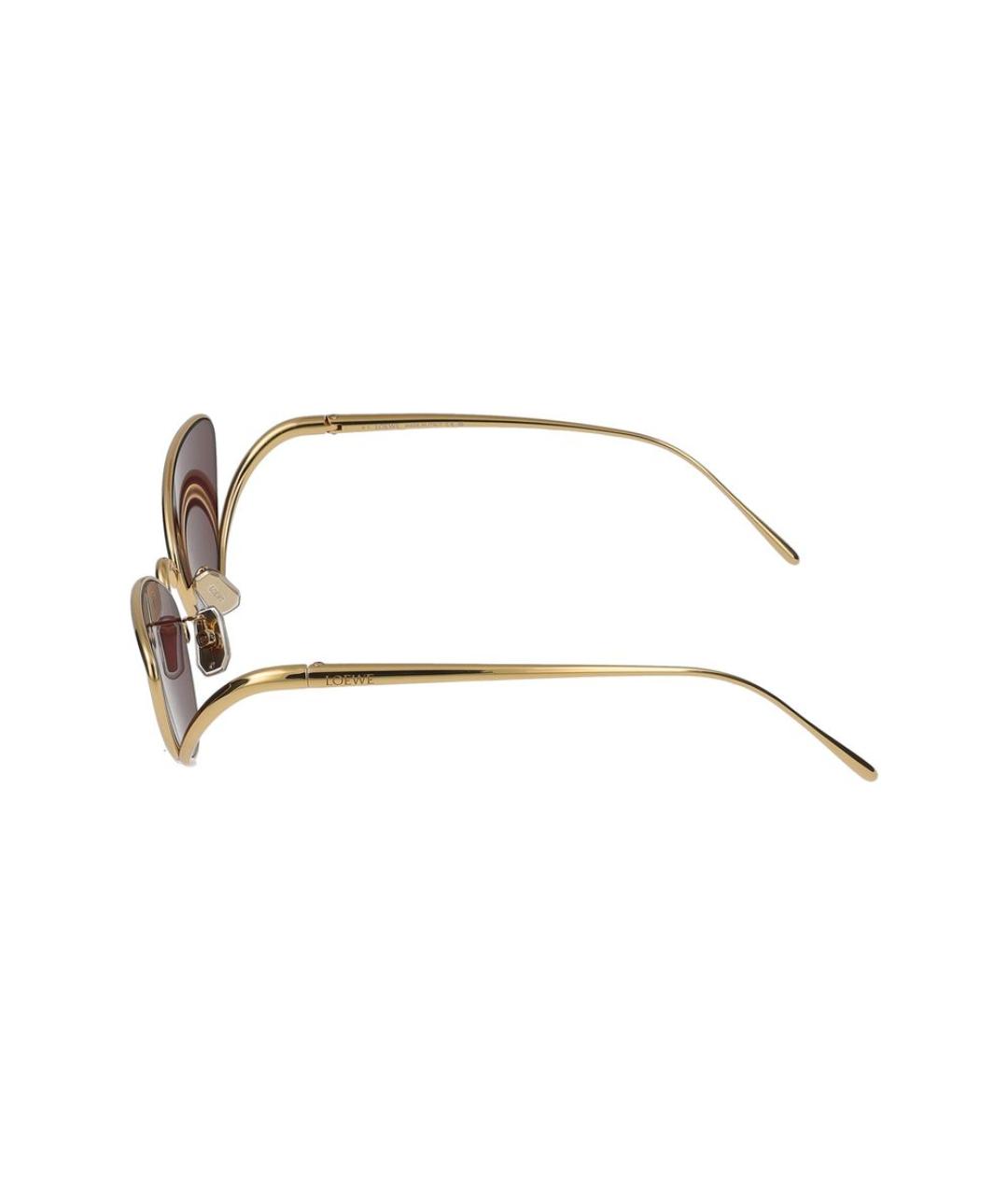 LOEWE Золотые металлические солнцезащитные очки, фото 3