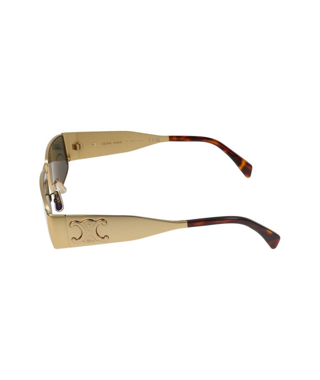 CELINE Золотые металлические солнцезащитные очки, фото 3