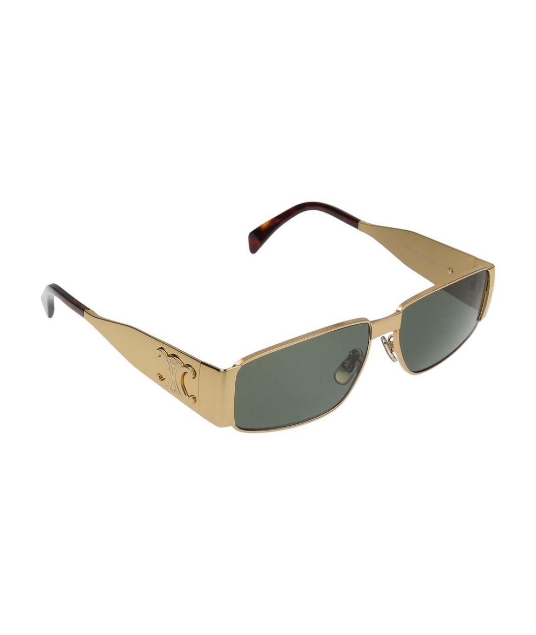 CELINE Золотые металлические солнцезащитные очки, фото 4