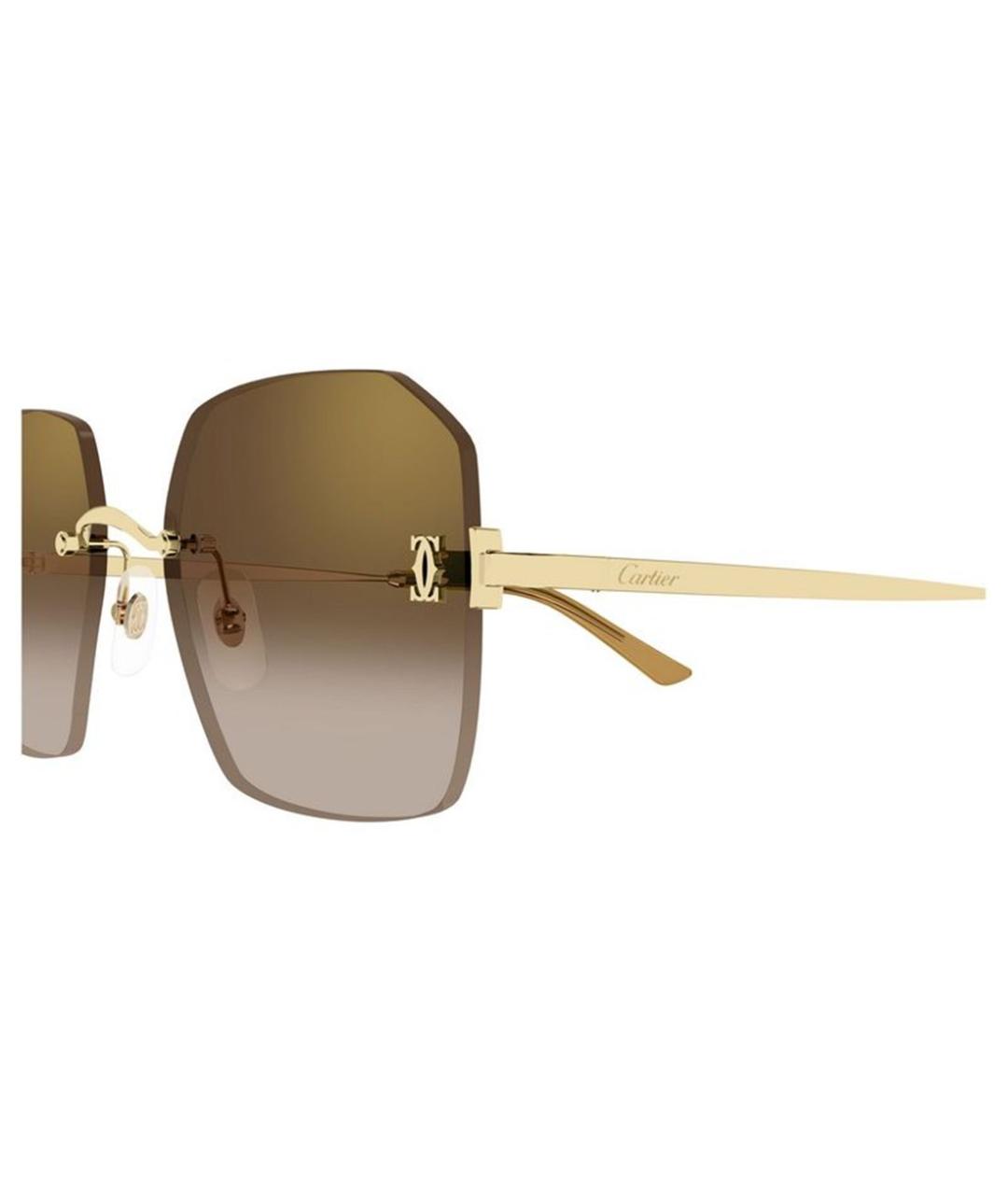 CARTIER Золотые металлические солнцезащитные очки, фото 3