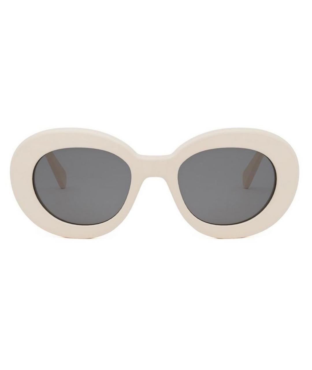 CELINE Бежевые пластиковые солнцезащитные очки, фото 2
