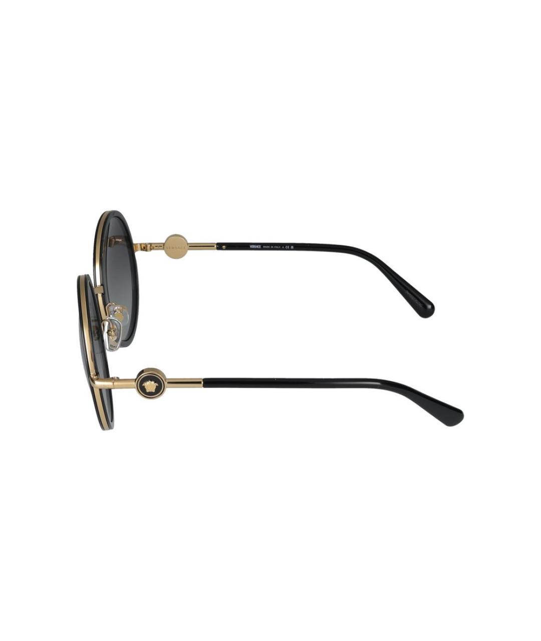 VERSACE Черные металлические солнцезащитные очки, фото 3