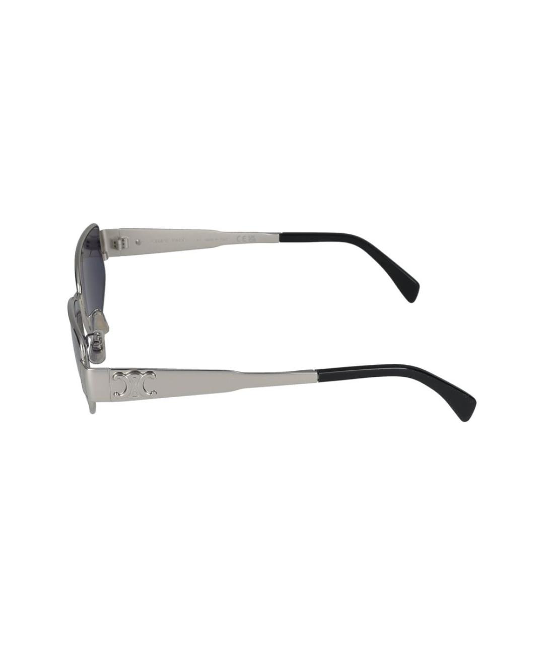 CELINE Серебряные металлические солнцезащитные очки, фото 3