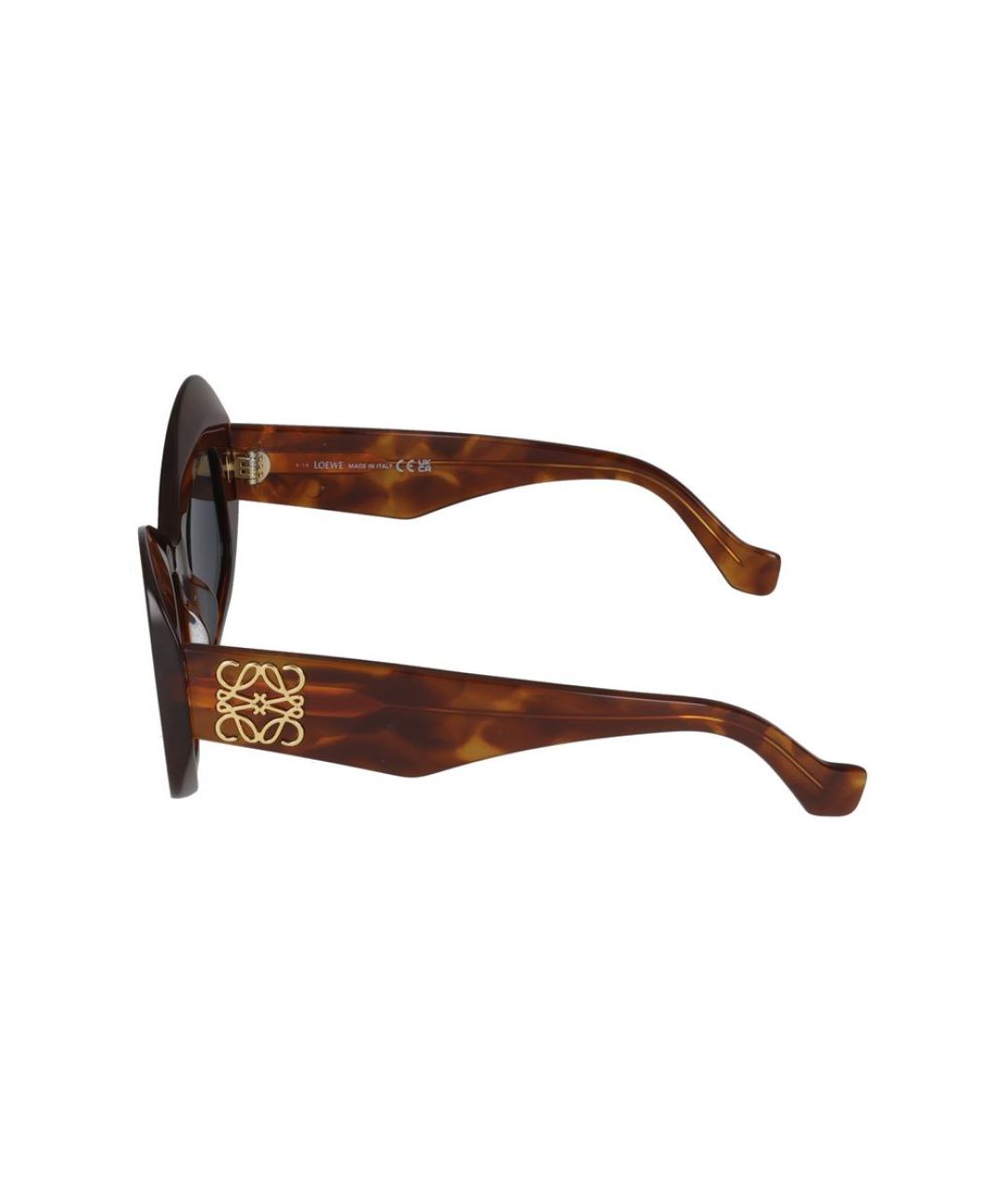 LOEWE Коричневые пластиковые солнцезащитные очки, фото 3