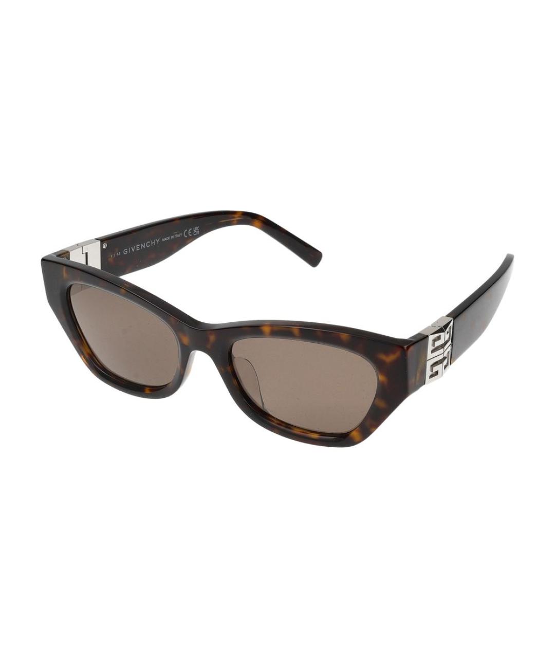 GIVENCHY Коричневые пластиковые солнцезащитные очки, фото 1