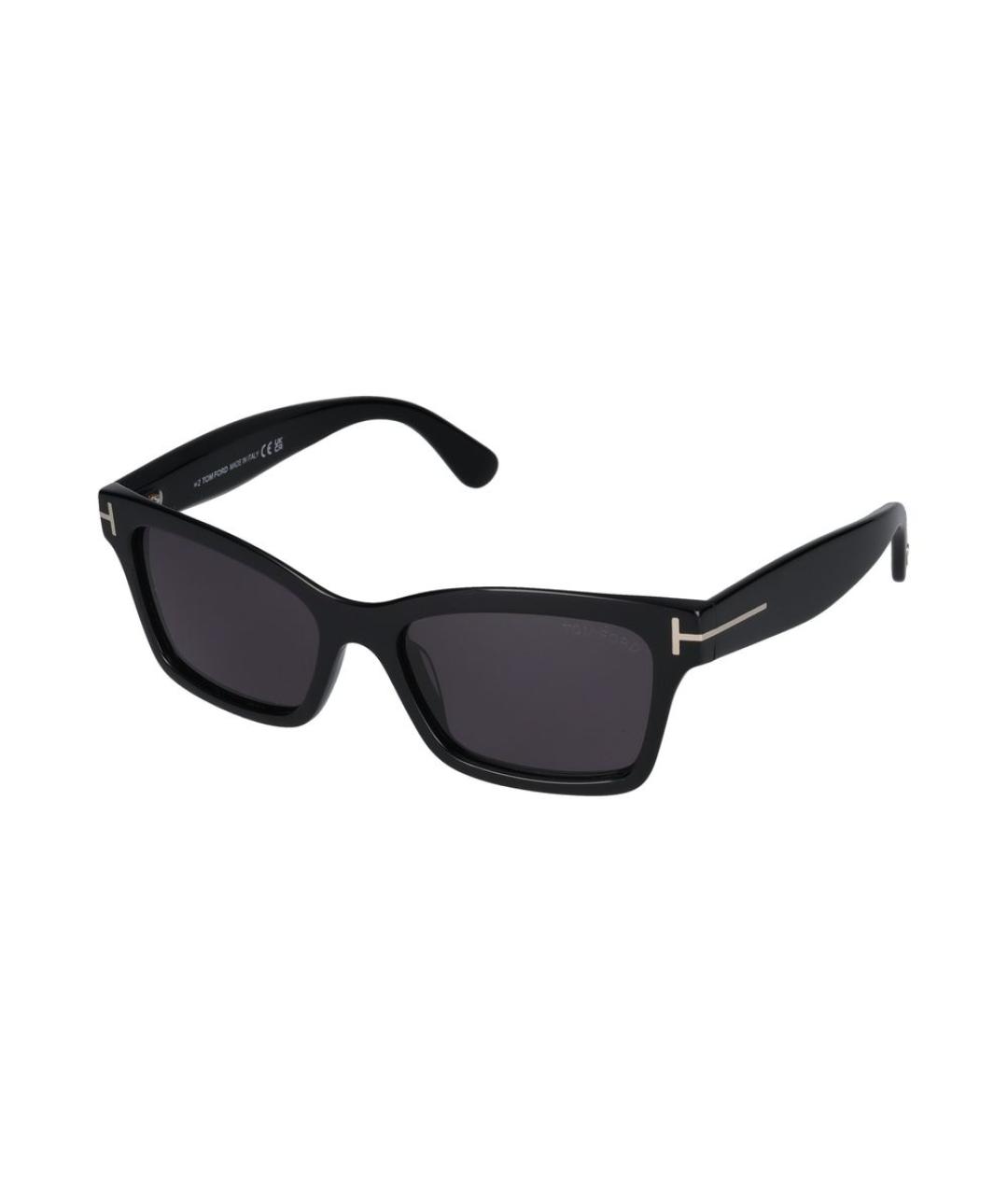 TOM FORD Черные пластиковые солнцезащитные очки, фото 1