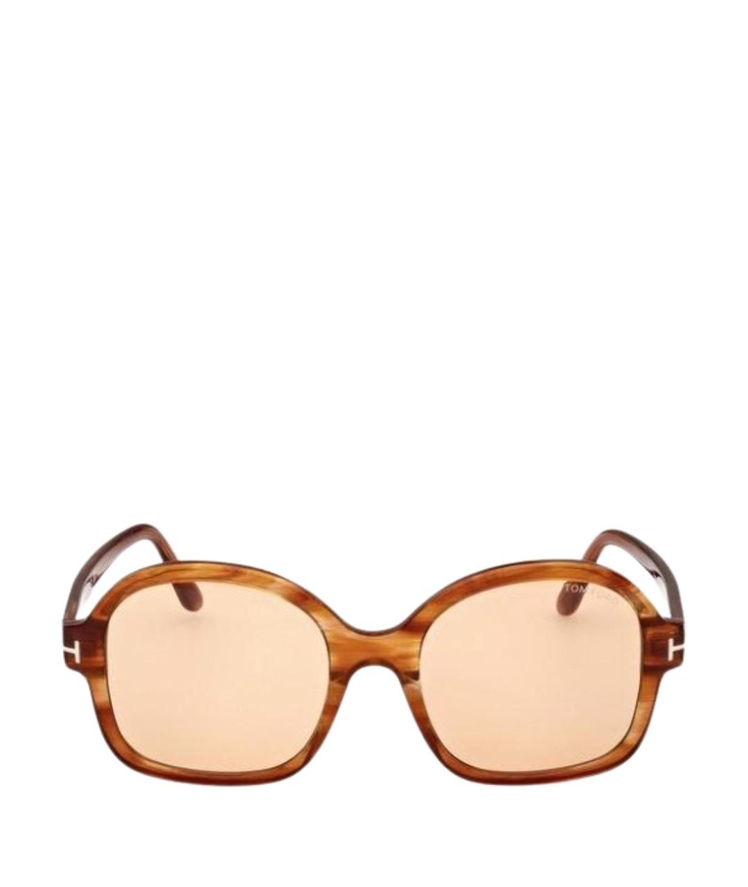TOM FORD Коричневые пластиковые солнцезащитные очки, фото 3