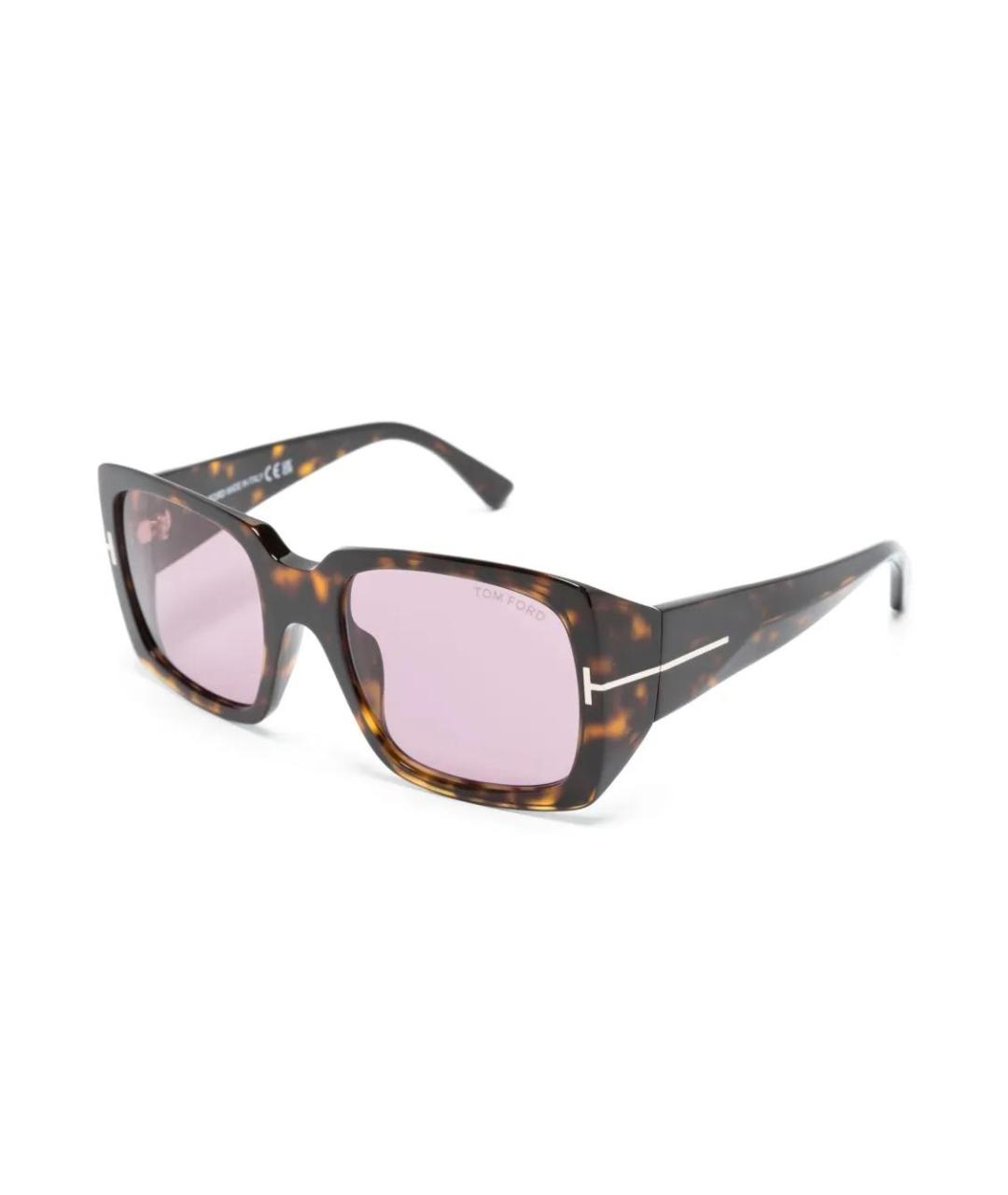 TOM FORD Коричневые пластиковые солнцезащитные очки, фото 1