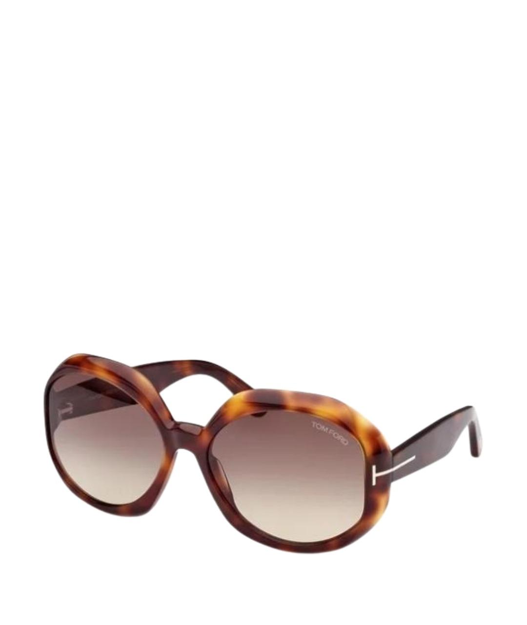 TOM FORD Коричневые пластиковые солнцезащитные очки, фото 1