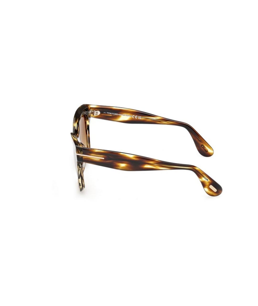 TOM FORD Коричневые пластиковые солнцезащитные очки, фото 2
