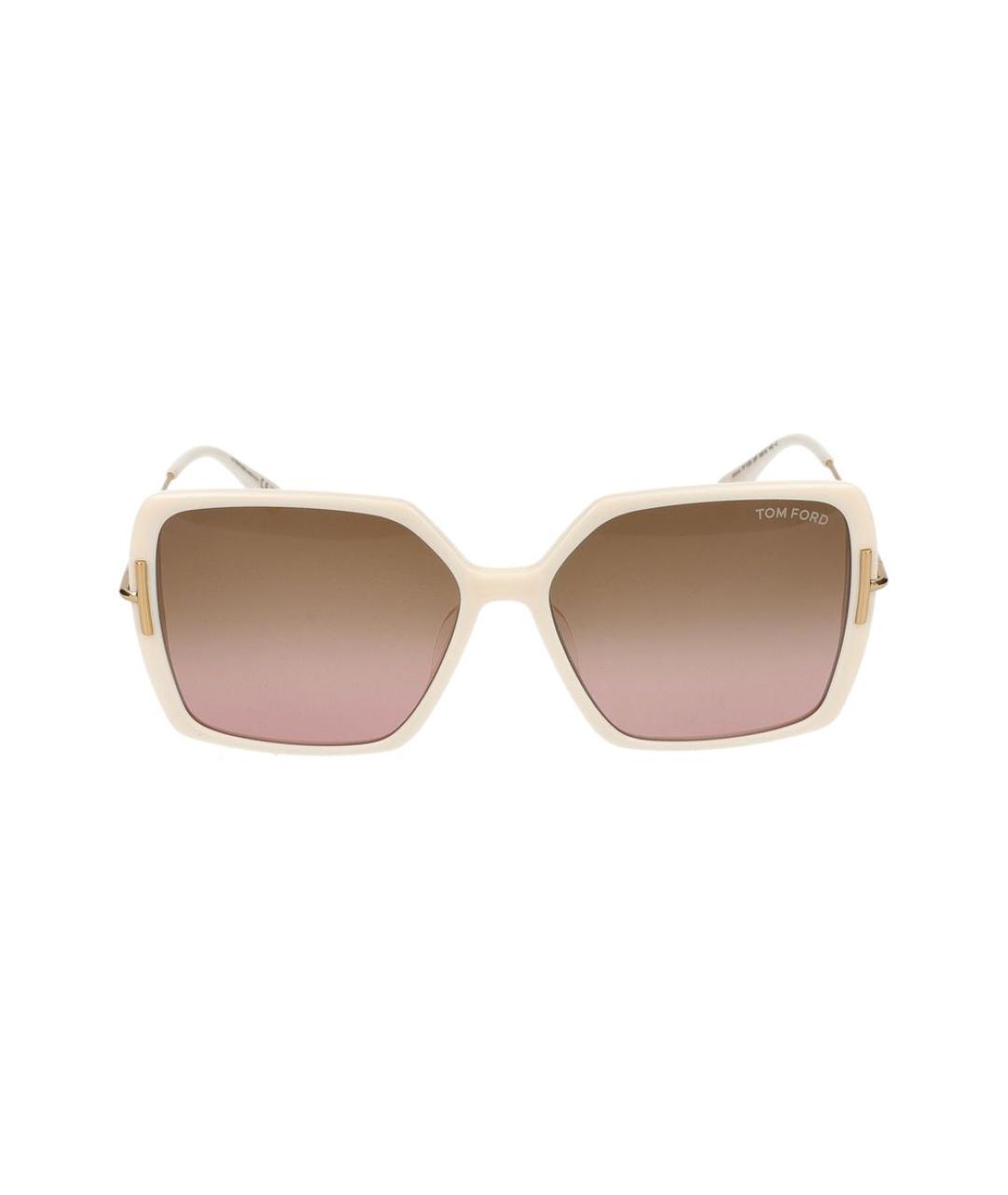 TOM FORD Бежевые металлические солнцезащитные очки, фото 2