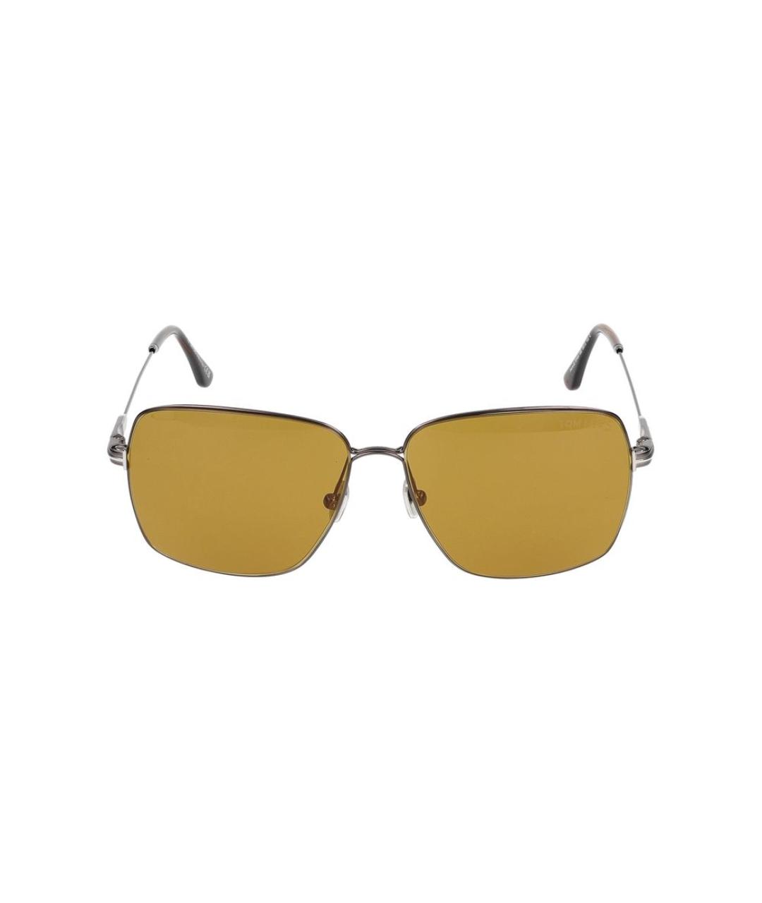 TOM FORD Зеленые металлические солнцезащитные очки, фото 1