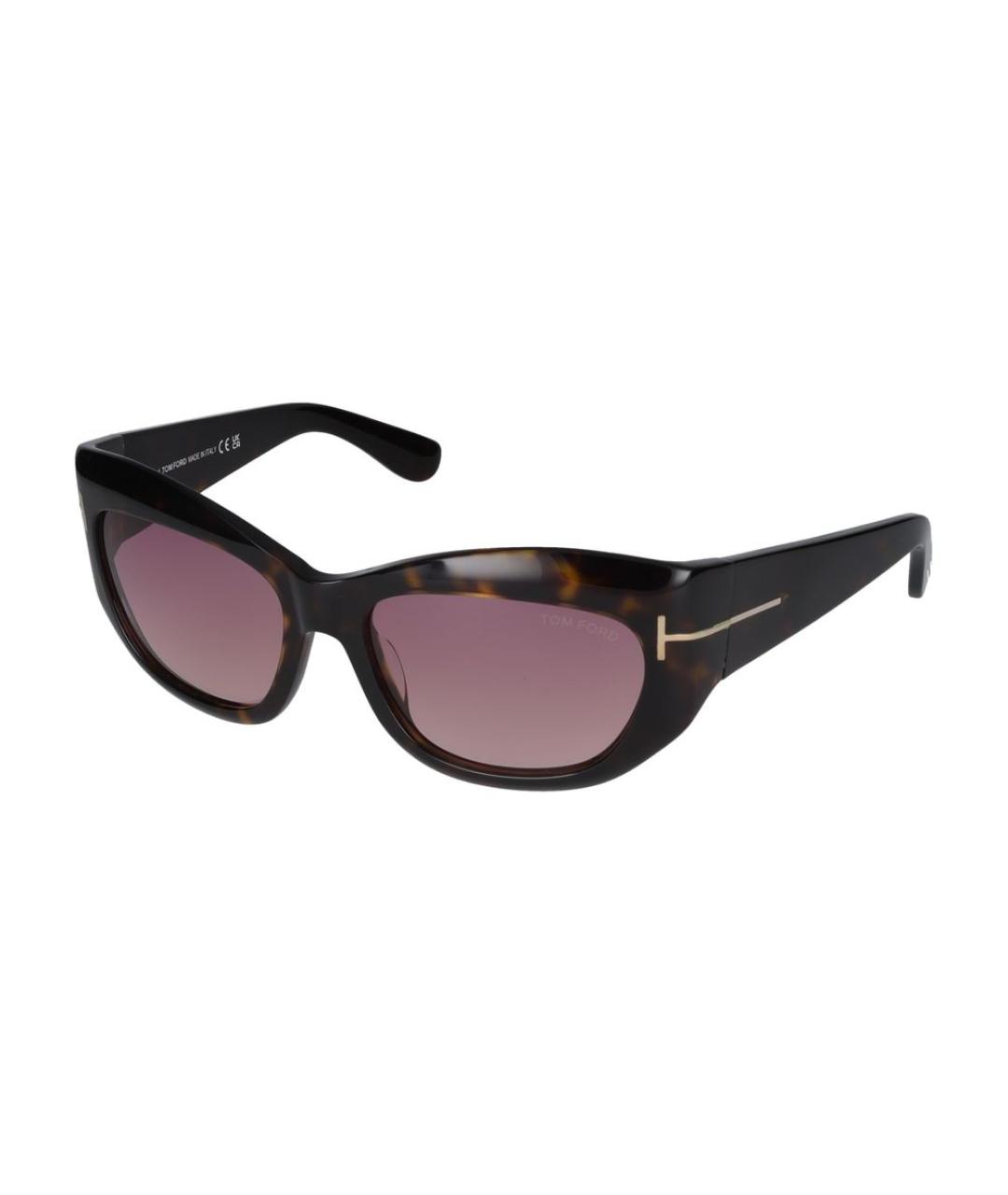 TOM FORD Коричневые пластиковые солнцезащитные очки, фото 1