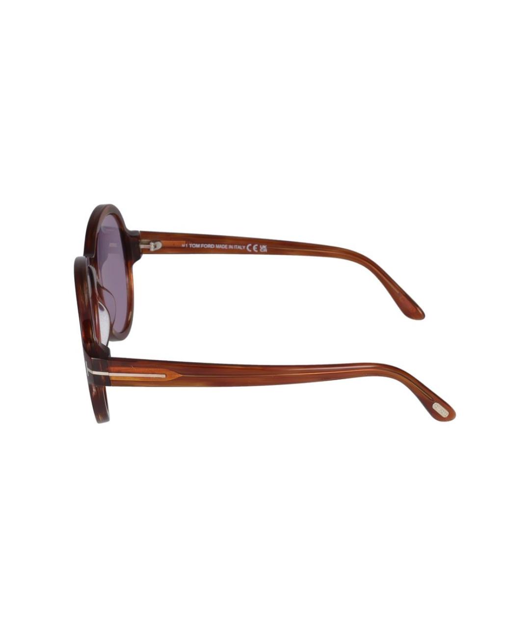 TOM FORD Коричневые пластиковые солнцезащитные очки, фото 3