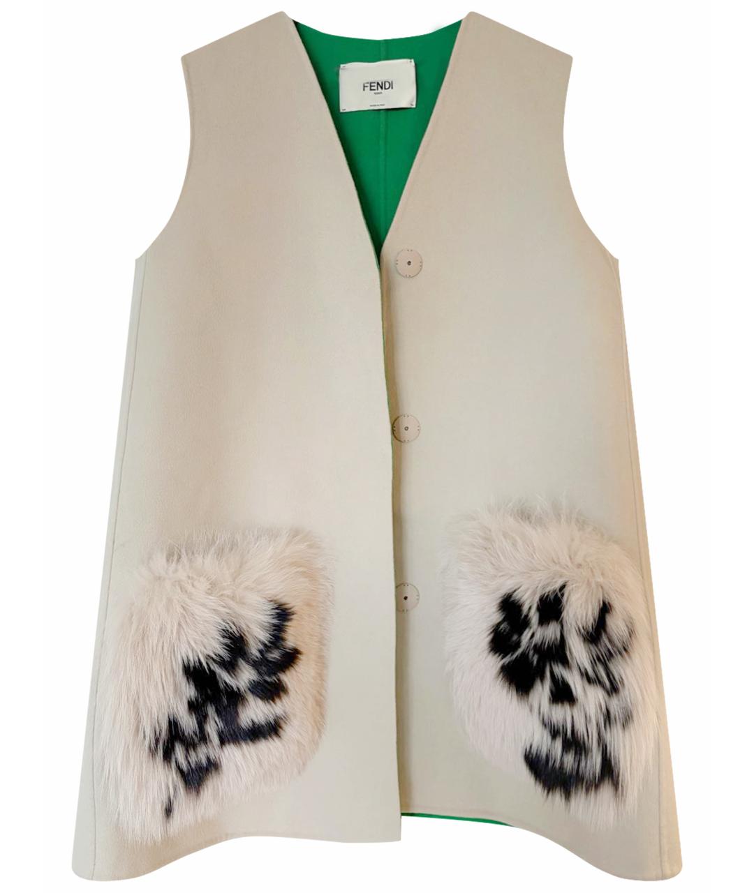 FENDI Бежевый шерстяной жилет, фото 1