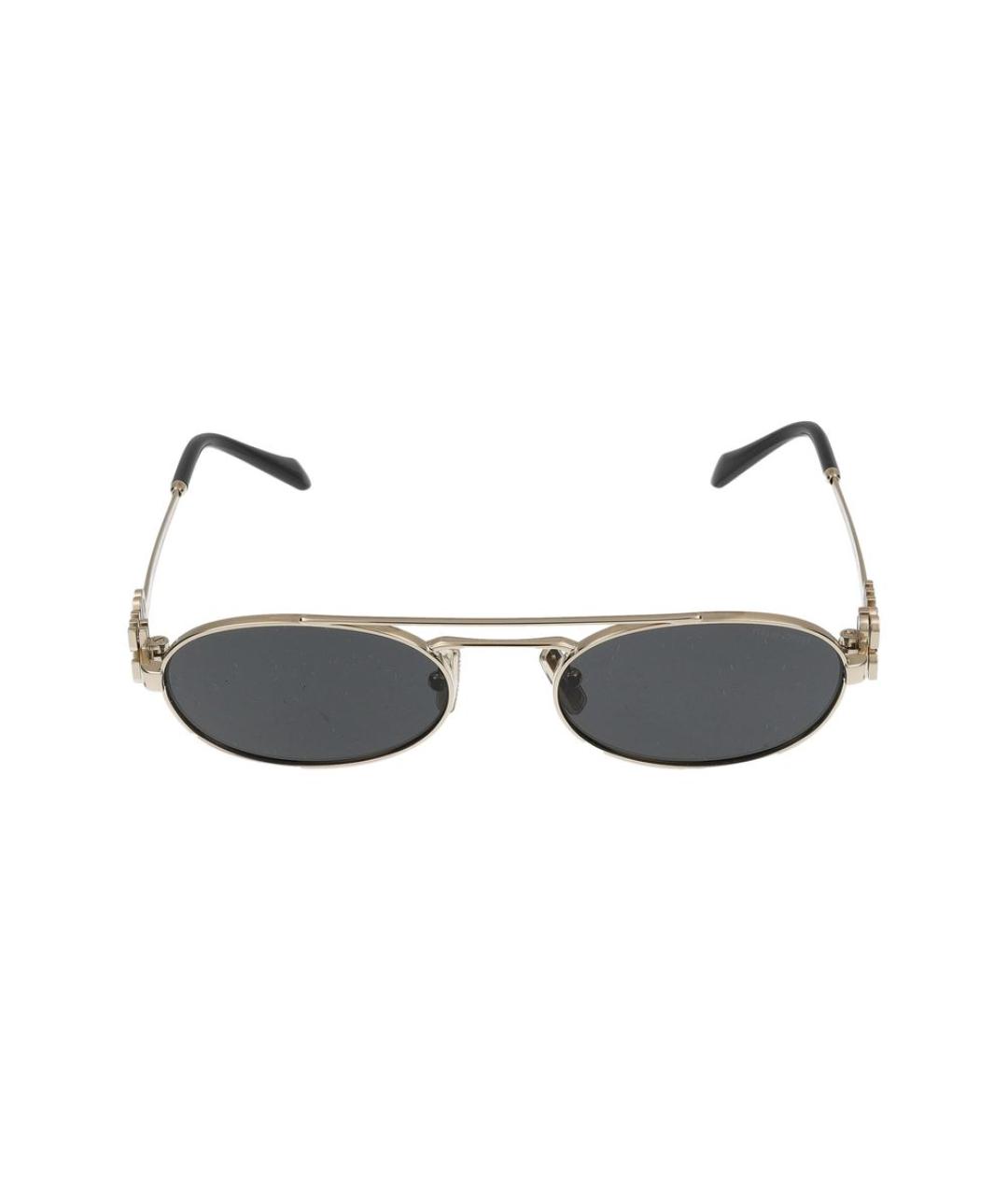 MIU MIU Золотые металлические солнцезащитные очки, фото 2