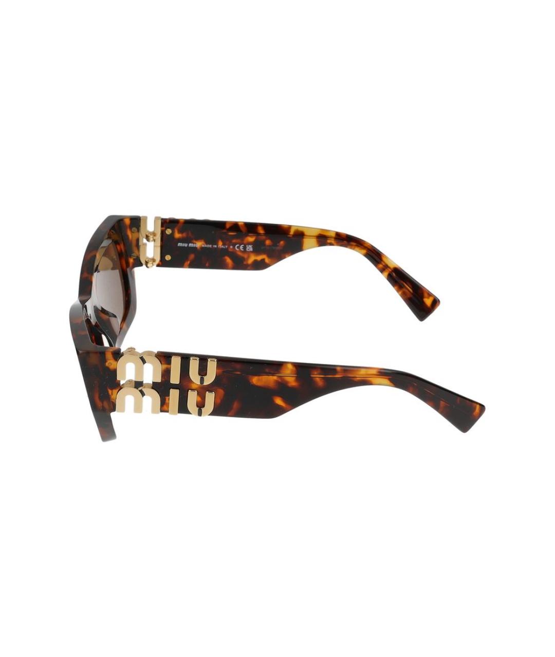 MIU MIU Коричневые пластиковые солнцезащитные очки, фото 5