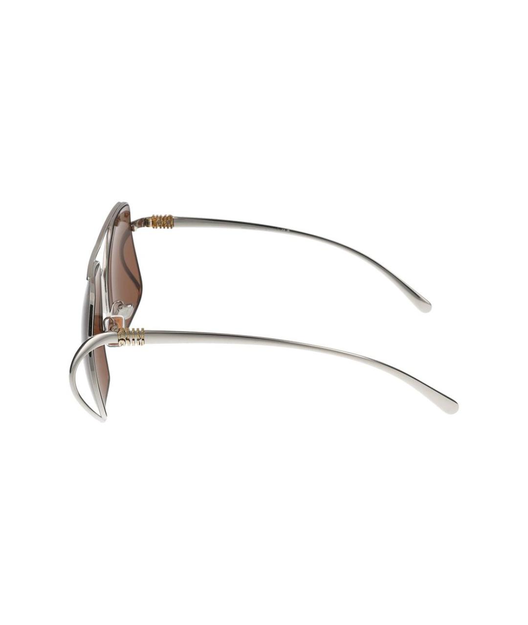 MIU MIU Серебряные металлические солнцезащитные очки, фото 5
