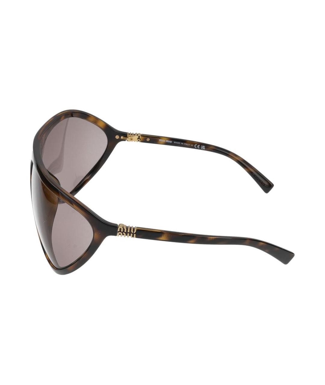 MIU MIU Коричневые пластиковые солнцезащитные очки, фото 5