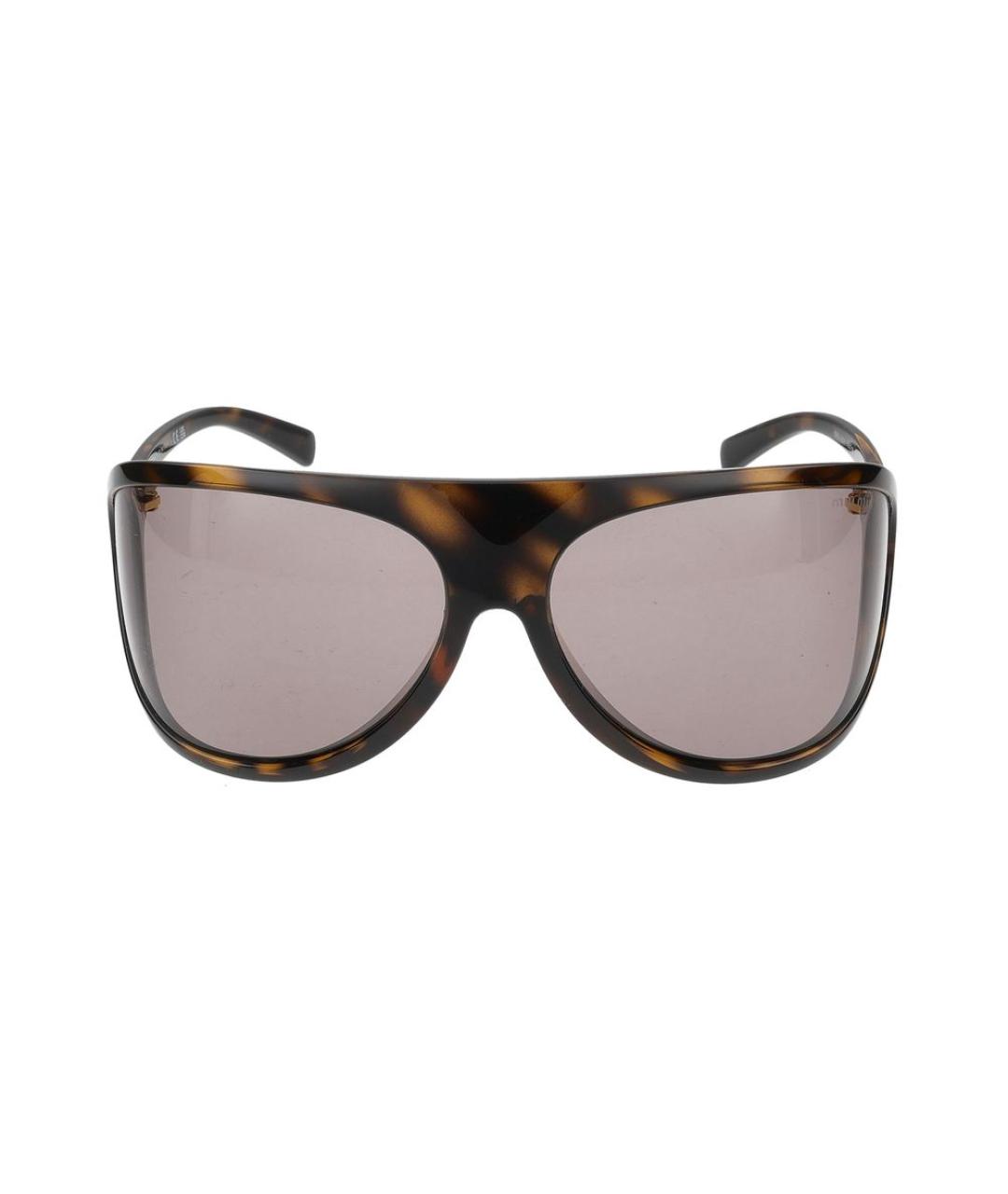 MIU MIU Коричневые пластиковые солнцезащитные очки, фото 3