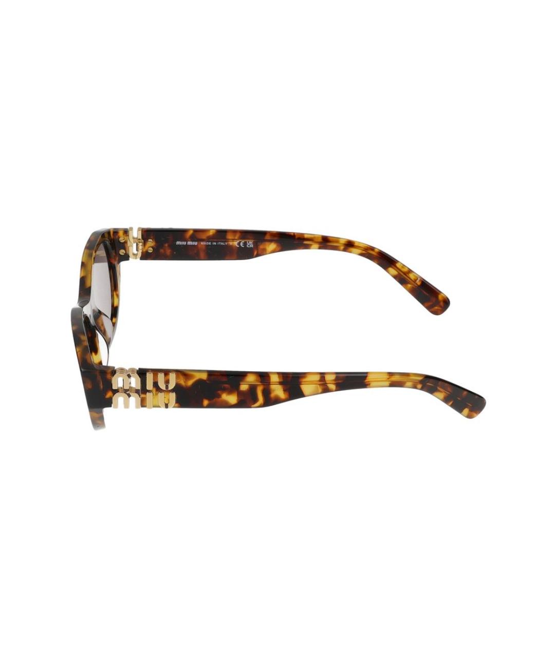 MIU MIU Коричневые пластиковые солнцезащитные очки, фото 5