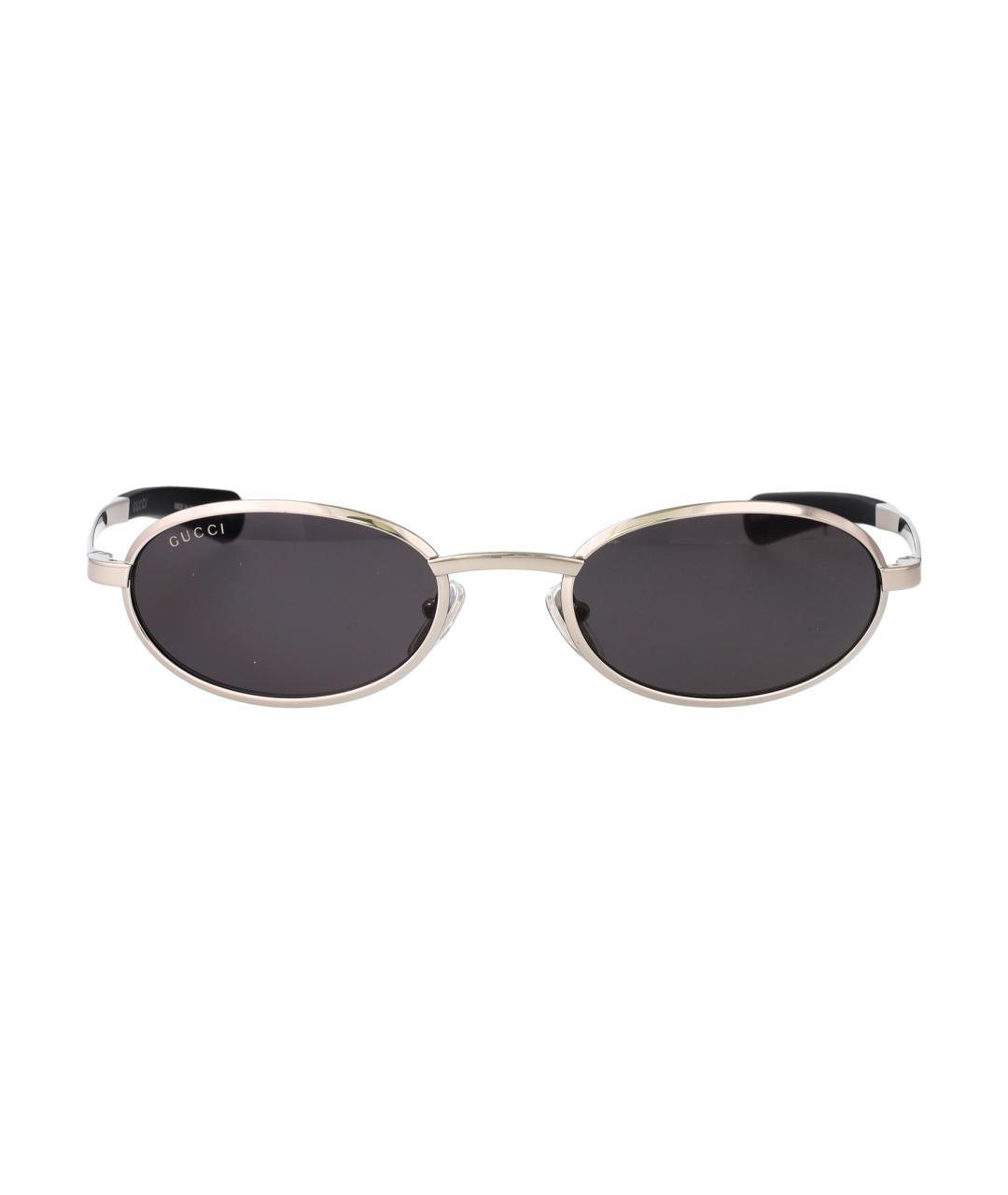 GUCCI Серебряные металлические солнцезащитные очки, фото 2