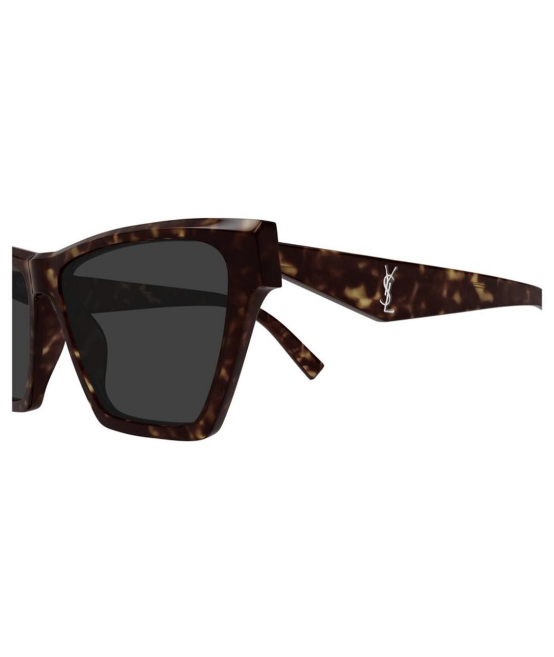 SAINT LAURENT Коричневые солнцезащитные очки, фото 3
