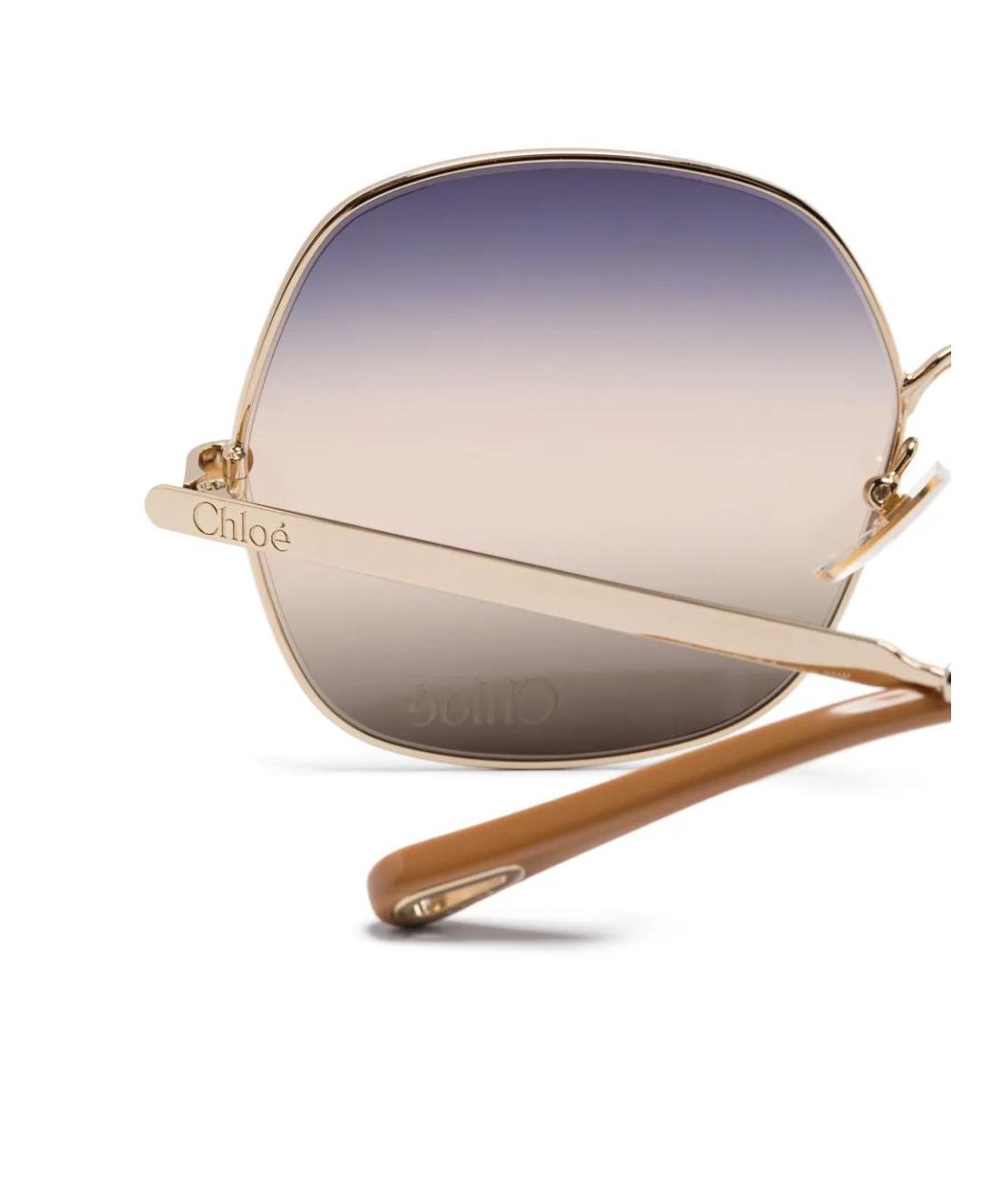 CHLOE Фиолетовые металлические солнцезащитные очки, фото 3