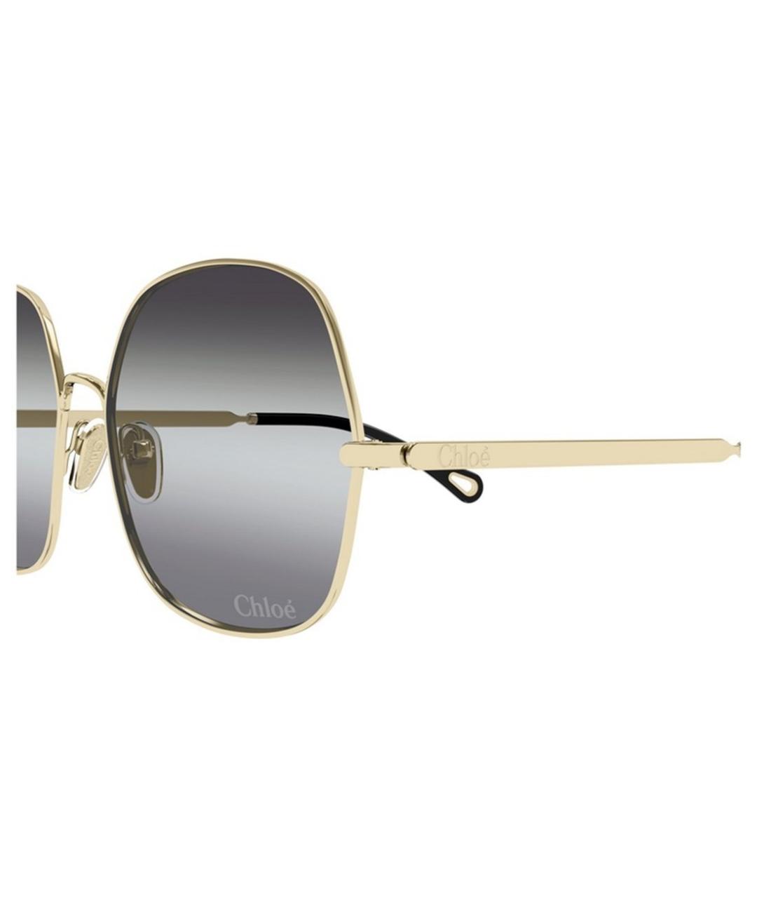 CHLOE Золотые металлические солнцезащитные очки, фото 5
