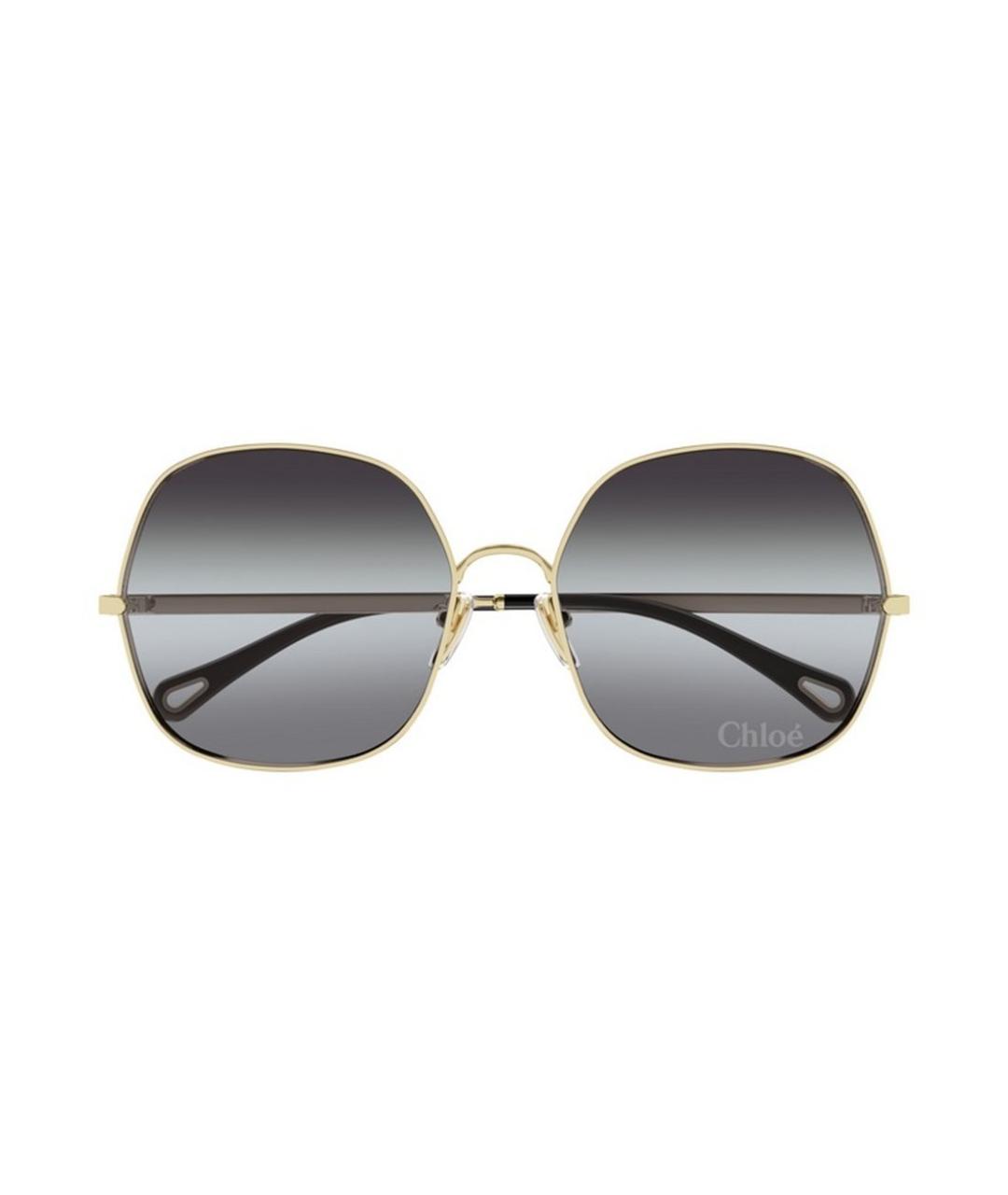 CHLOE Золотые металлические солнцезащитные очки, фото 4