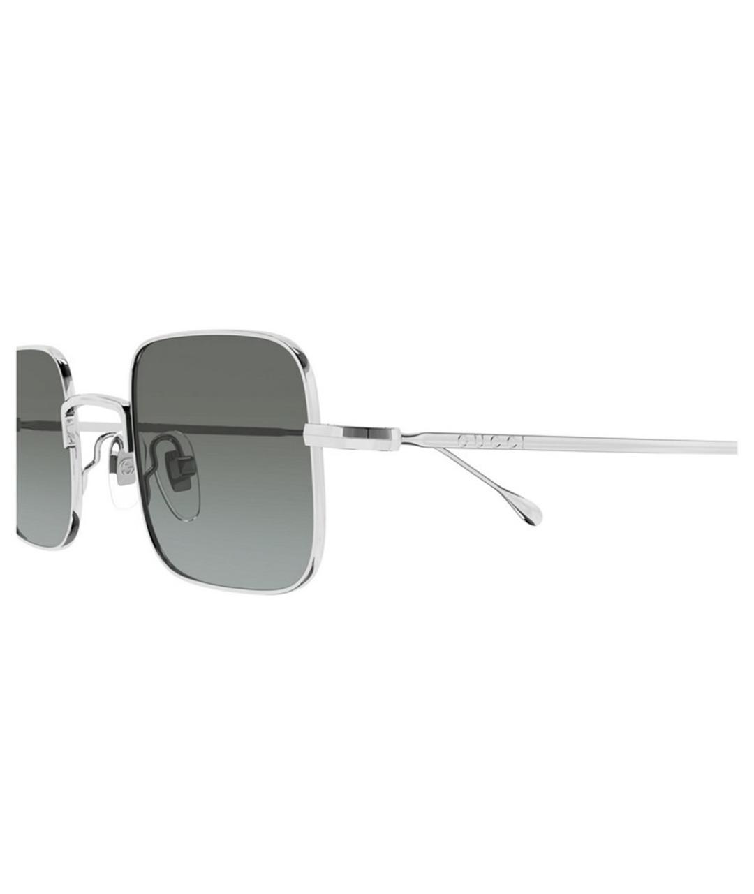 GUCCI Серебряные металлические солнцезащитные очки, фото 3