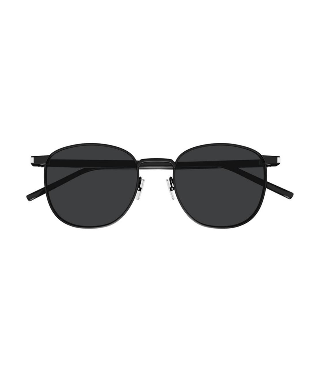 SAINT LAURENT Черные металлические солнцезащитные очки, фото 4