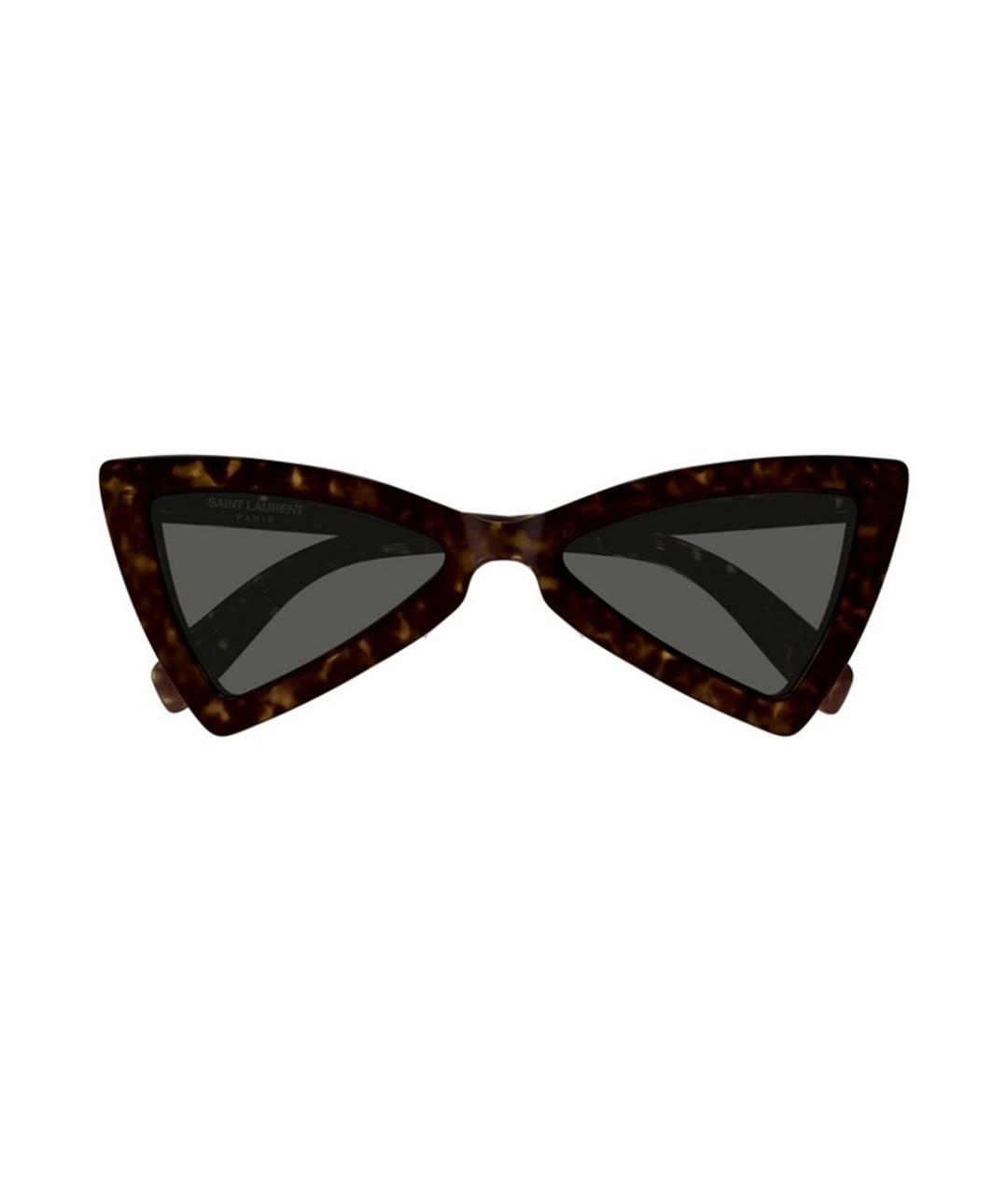 SAINT LAURENT Коричневые пластиковые солнцезащитные очки, фото 2